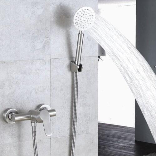 304 Stainless Steel Bathroom Basin Bathtub Shower Mixer Faucet With Handle Shower Tap Bathtub Faucet Set