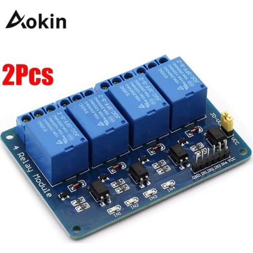 2 Pcs 4 Channel Relay Module Solid State Relay Module Board Trigger Low Level 5v Dc For Arduino Raspberry Pi Dsp Avr Pic Arm