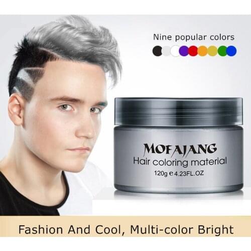 9 Colors Hair Wax Styling Pomade Silver Grandma Grey Disposable Natural For Women Men Colored Creme Silver Hair Dye Coloring Wax