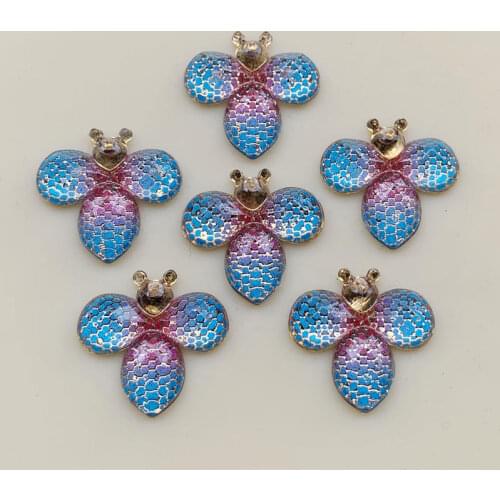 Acrylic Animal Bee Necklace Women Bohemia Jewelry Pendant Ethnic Long Necklace 1Hole 21*22mm 20pcs -B435