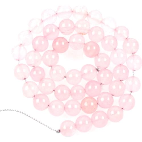 Natural Stone Beads Pink Transparent Marble Loose Beads for Jewelry Making Needlework DIY Bracelet Strand 4-12 MM