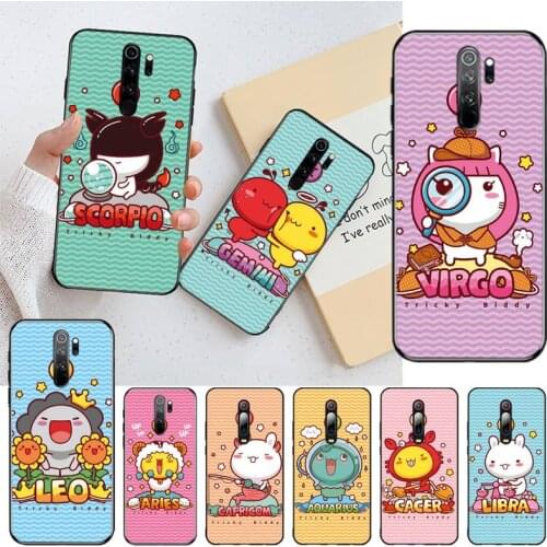 Lovely Twelve constellations Newly Arrived Black Cell Phone Case for Redmi Note 8 8A 8T 7 6 6A 5 5A 4 4X 4A Go Pro