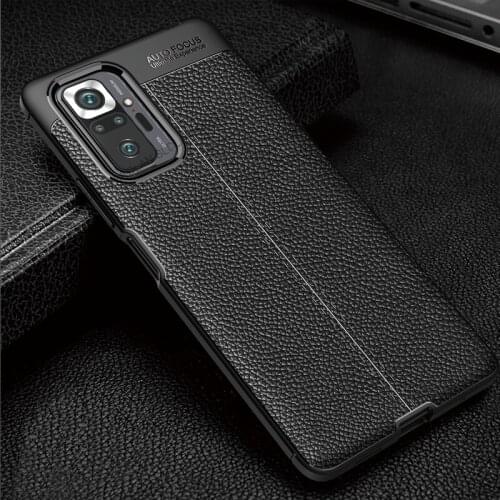 Case For Redmi Note10 Pro Cover Liquid Silicone Shockproof Case for For Xiaomi Redmi Note 10 pro 10 Lychee pattern phone cover