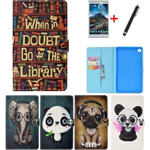 Fashion Painted Flip PU Leather For Huawei MediaPad M5 8.4 Case BTV-W09 BTV-DL09 8.4 inch Tablet PC Smart Stand Cover+film+pen