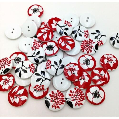 Wooden Buttons 20mm tree anchor 2 holes for handmade Gift Box Scrapbook Craft Party Decor DIY favor Sewing draw Accessories Wh