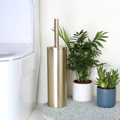 Toilet Brush Holder Brushed Gold Stainless Steel Bathroom Toilet Scrub Cleaning Brush Holder With Brush Bathroom accessories