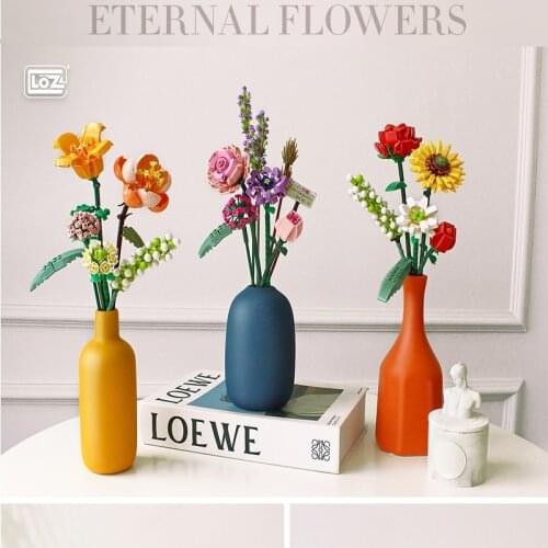 LOZ Blocks Flowers Building Bricks Beautiful Sunflower Model Rose Toys for Children Juguetes Girls Gifts Kids Present