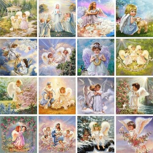 Evershine Diamond Painting Angel 5D DIY Diamond Embroidery Girl Full Square Drill Mosaic Picture Of Rhinestones Home Decoration