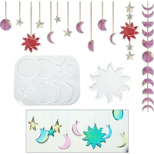 Star Sun Mold Silicone Epoxy Resin Molds with DIY Art Crafts Casting Mold for Hanging Home Decor Pendant Jewelry Making