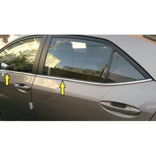 TOYOTA COROLLA CHROME GLASS MOLDING 2014-2018 4 PIECES STEEL