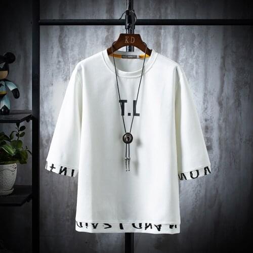 April MOMO New 2021 Letter Mens T-Shirt Print Cotton Short Sleeve O-Neck Tees Male Fashion Shirt