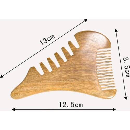 Wide Tooth Hair Beard Pick Comb Wooden Travel Pocket Size Antistatic Frizz Free for Scalp Massage Thick Hair Curly Hair