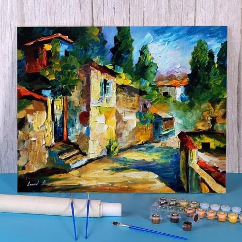 Greek Noon DIY Painting By Numbers Set Acrylic Paints 40*50 Paiting By Numbers Wall Paintings For Adults Handicraft Handiwork