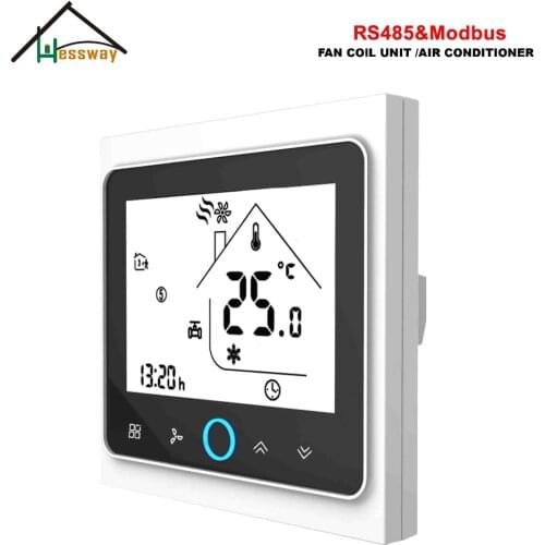 HESSWAY 3 Speed RS485 RTU MODBUS Thermostat Control AC95-240V,24AC for Smart Cool Heating Switch