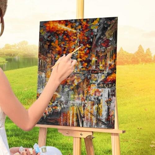 Night In Paris Painting By Numbers Complete Kit Acrylic Paints 40*50 Canvas Painting Paintings Crafts For Adults Art