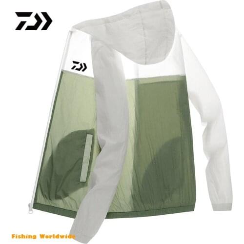 New DAIWA Fishing Shirts Spring Summer Extra Thin Camping Fishing Clothing Men Women Outdoor Hooded Quick Dry Fishing Jackets
