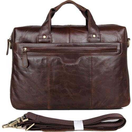 Large Capacity Men Briefcase Mens Genuine Leather Laptop Bag Business Man Tote For Document Office Portable Laptop Shoulder Bag