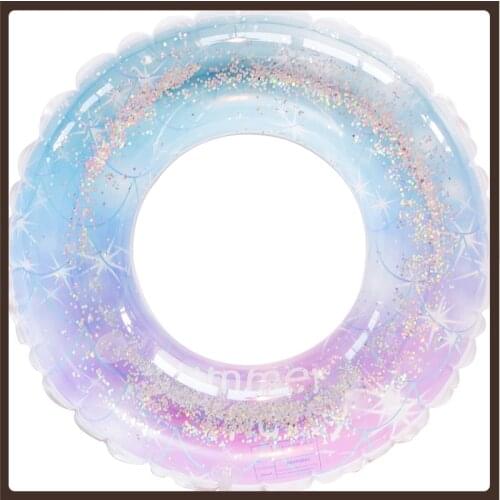 Clear Kids Float Swim Ring Adults Sequin Pool Party Beach Accessories Toys Water Fun Luftmatratze Summer Toys For Beach AA50YQ