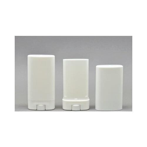 15g Empty Oval Lip Balm Tube Plastic White Clear Solid Perfume Deodorant Containers Portable Makeup Lipstick Tubes 50pcs/lot