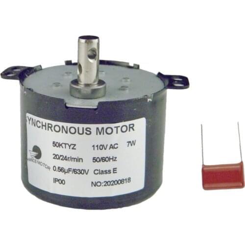 CHANCS 50KTYZ AC 110V 20-24RPM Synchronous Motor Geared 6W CE Pass Gear Permanent MagnetMotor