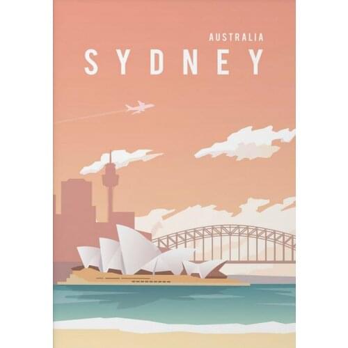 Retro Sydney Opera House Australia Art print Silk poster Home Wall Decor