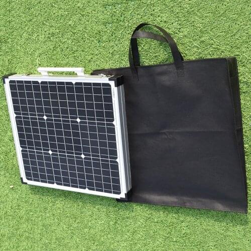 Aluminum Frame Glass Foldable Solar Panel 100W (2pcs 50w) With 12V/24V LCD Charge Controller For Home ,Car,Camping