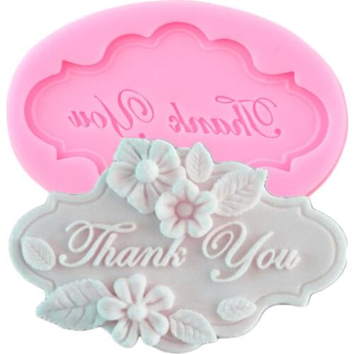 Thank You Letter Form Cake Card Silicone Molds DIY Chocolate Cupcake Topper Fondant Cake Decorating Tools Candy Clay Resin Mould