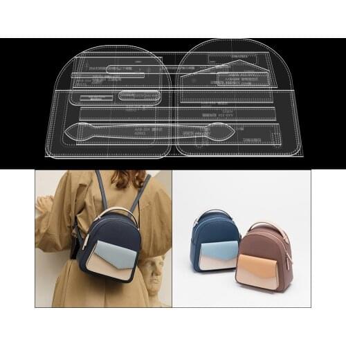 Diy manual leather goods Passport holder wallet version drawing grid pattern acrylic design and production template