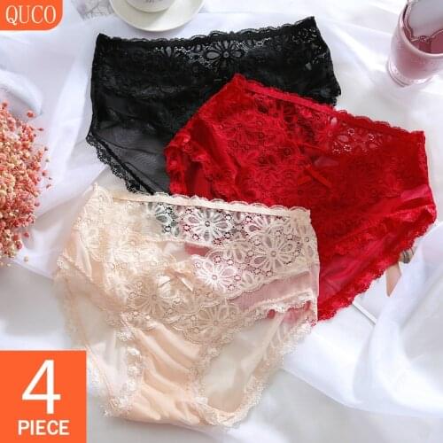 QUCO brand women Panties New Sexy Women Underwear Lingerie 2020 hot sale Pretty Briefs High Quality Low Waist Womens Underpants