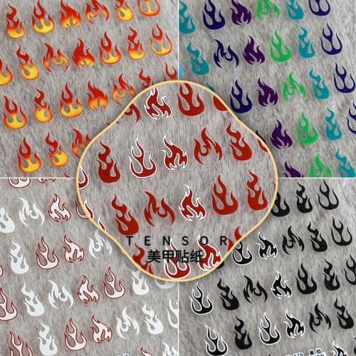 5D Engraved Nail Stickers New Technology Flame High Quality Nail Art Profession Decorations Major Nail Decals Design Tool