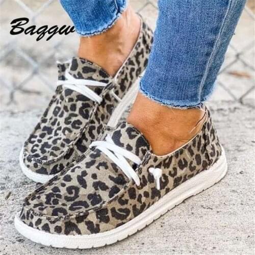 Women Sneakers Summer Fashion Casual Flats Leopard Vulcanize Shoes Ladies Loafers Female Sports Walking Slip on Shoes Plus Size