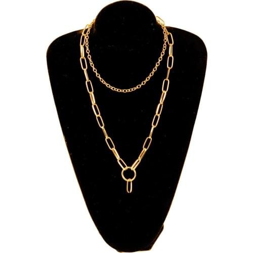Fashion New Circle Pendant Necklace for Women Gold Silver Color Simple Style Geometric Layered Necklace Female 2020 Jewelry