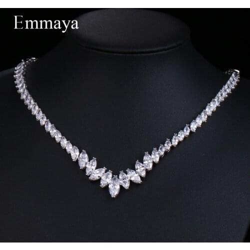 EMMAYA Ladies Nobler Vintage Jewelry Necklace Bridal Wedding Engagement Simplicity Charming Crystal Pendant Gift For Friends