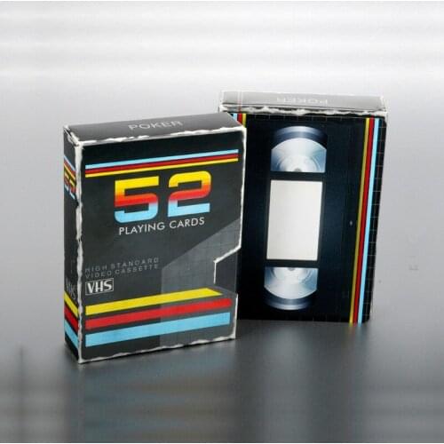 1 Deck VHS Deck Playing Cards Poker Size Side Tuck Retro Custom Limited Editon Sealed Magic Tricks