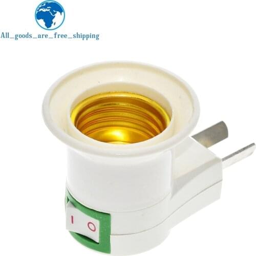 1PCS Hot Sell Practical White E27 LED Light Socket To US Plug Holder Adapter Converter ON/OFF For Bulb Lamp