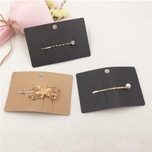 12pcs Blank Hairpin Paper Card Natural Kraft Ladies Hair Accessories Packaging Card 10*6.5cm Hair Claw Holders Card