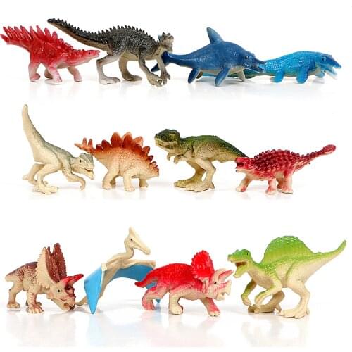 12 Pcs Realistic Colorful Mini Dinosaur Play Set,Assorted Animal Models Dinosaurs Figure Model Toy for Kids