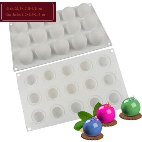 15 Cavity High Round Ball Silicone Cake Mold for Chocolate Mousse Muffin Truffles Dessert Bread Pastry Bakeware Decorating Tools