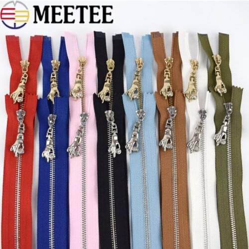 2pcs Close-End 15/18/20/25/30cm Open-End 40-70cm 3# Metal Zipper Gold Silver Zip for Jacket Coat DIY Grament Sew Accessories