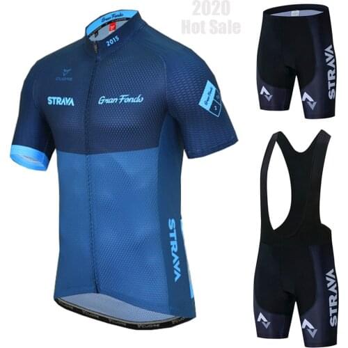 2020 Team STRAVA Cycling Jerseys Bike Wear clothes Quick-Dry bib gel Sets Clothing Ropa Ciclismo uniformes Maillot Sport Wear