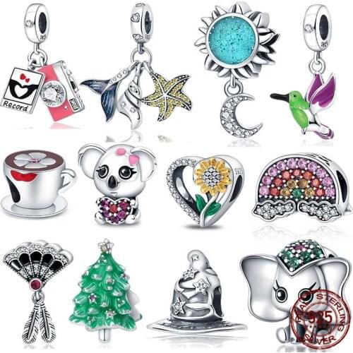 2020 New 100% Real 925 Sterling Silver Fish Girl Boy Charm Bead Fit Original Pandora Bracelets DIY Jewelry For Women Gift