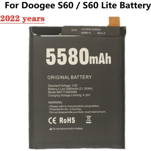 New Original S60 5580mAh BAT17M15580 BAT173605580 Battery For DOOGEE S60 / S60 Lite Mobile Phone Batteries