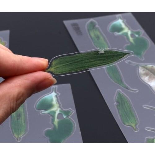 5Pcs 3D Leaves Clear Water Grass Film Sticker For Resin Goldfish Painting Jewely