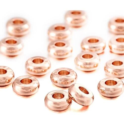 500pcs 4x2mm Brass Wheel Flat Round Loose Spacer Beads for Bracelet Necklace DIY Jewelry Making