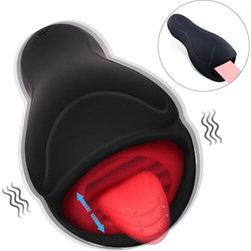 6 Frequency Male Masturbator Penis Pump Vibrator Tongue Licking Adult Endurance Exercise Penis Delay Trainer Sex Toys For Men