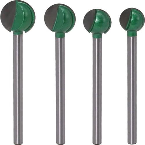 6mm Shank Ball Nose Round Carving Bit Cove CNC Milling Bit Radius Core Tungsten Carbide Router Bit for Wood