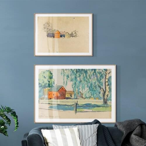 Abstract Modern Landscape Plants Canvas Painting Wall Art Poster and Printed Living Room Bedroom Dining Picture Decoration Home