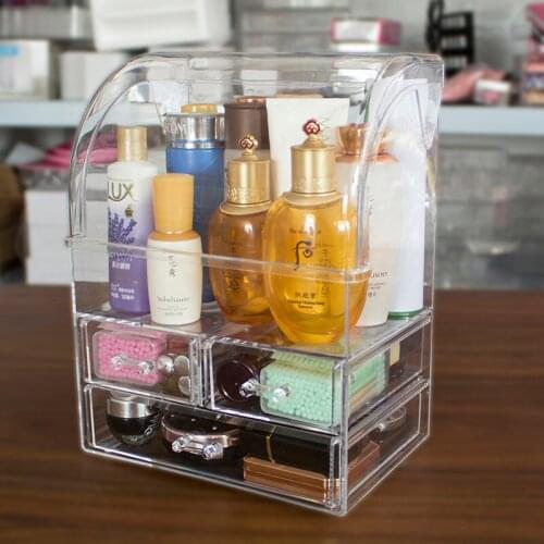 Acrylic Clear Drawers Makeup Perfume Organizer Large Capacity Cosmetic Storage Box Jewelry Organizer Case Make Up Holder Box