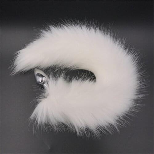 White Fox Tail Anal Toys Plush Silica Gel Plug Sex Toys for Women Man Couple Gay BDSM Toy Cosplay Anal Tail Homosexual Tail