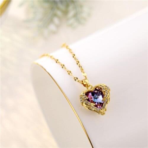 Shiny Zircon Invisible Transparent thin Line Simple choker Necklace women Jewelry collana Colorful crystal pendant